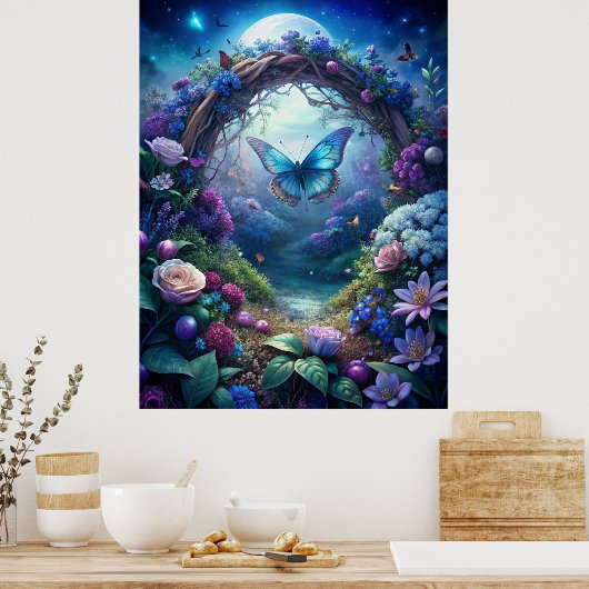 Poster Papillon Lune (Cuisine)