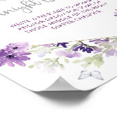 Poster Papillon mauve floral Papillon Midnight couches Po (Coin)