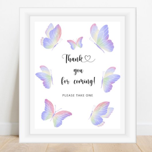 Poster Papillon \ Merci d'être venu 