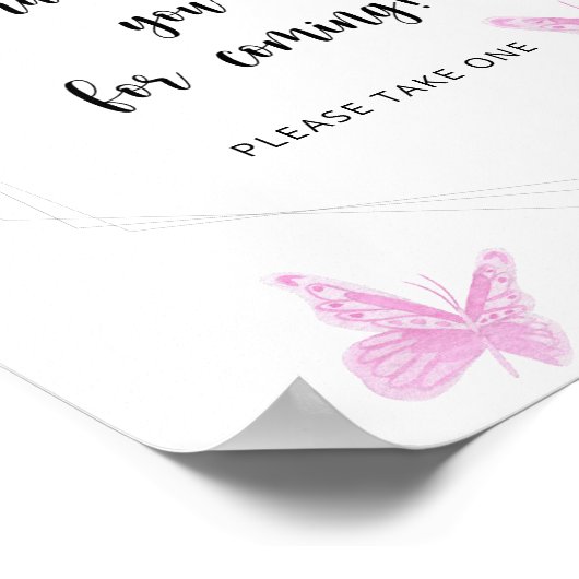 Poster Papillon \ Merci pour venir (Coin)