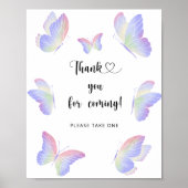 Poster Papillon \ Merci pour venir (Devant)