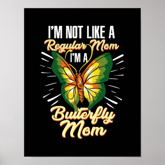 Poster Papillon Mère Cadeau, Mère Cadeau Anniversaire, Fê (Devant)