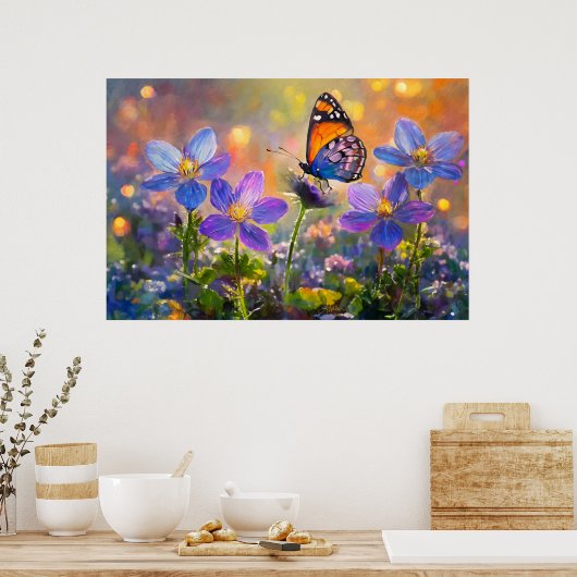 Poster Papillon minuscule sur les Fleurs sauvages au leve (Cuisine)