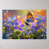 Poster Papillon minuscule sur les Fleurs sauvages au leve (Devant)