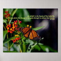 Papillon monarque avec Maya Angelou citation