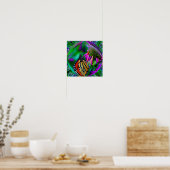 Poster Papillon Monarque Dans Une Bulle Abstraite Nature  (Cuisine)