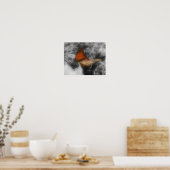 Poster Papillon Monarque En Couleur Partielle Nature (Cuisine)