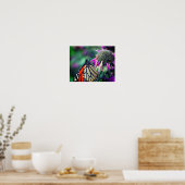 Poster Papillon Monarque En Fleur Fermer (Cuisine)