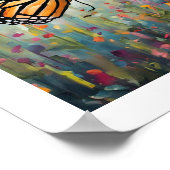 Poster Papillon Monarque photo encadrée (Coin)