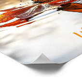 Poster Papillon monarque sur feuille d'automne (Coin)