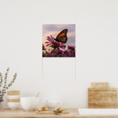 Poster Papillon Monarque sur Fleur (Cuisine)