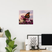 Poster Papillon Monarque sur Fleur (Bureau à domicile)