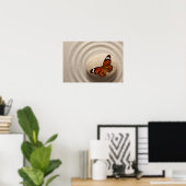 Poster Papillon Monarque sur une pierre dans un jardin ze (Bureau à domicile)