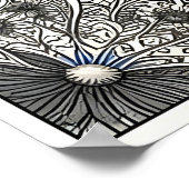 Poster Papillon Morpho Bleu Art Floral Botanique (Coin)