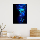 Poster Papillon Morpho sur fond sombre (Cuisine)