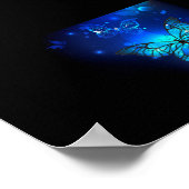 Poster Papillon Morpho sur fond sombre (Coin)