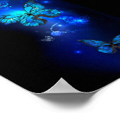 Poster Papillon Morpho sur fond sombre (Coin)