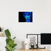 Poster Papillon Morpho sur fond sombre (Bureau à domicile)