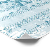 Poster Papillon Musical Romance Bleu (Coin)