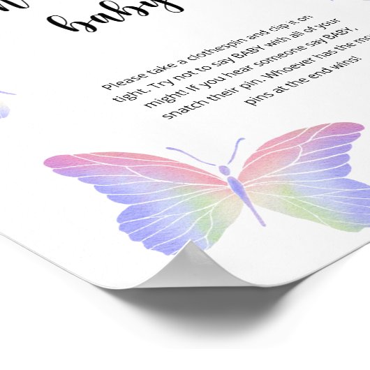 Poster Papillon Ne dis pas bébé (Coin)