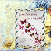 Poster Papillon n'est pas né belle citation