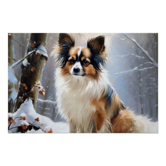 Poster Papillon Noël sous la neige Christmas (Devant)