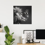 Poster Papillon noir et blanc (Bureau à domicile)
