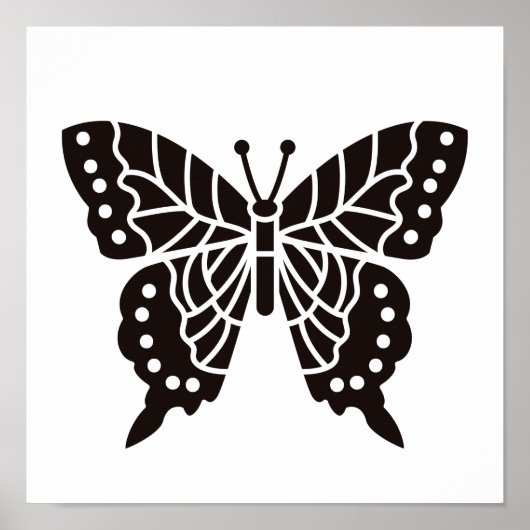 Poster Papillon noir et blanc (Devant)