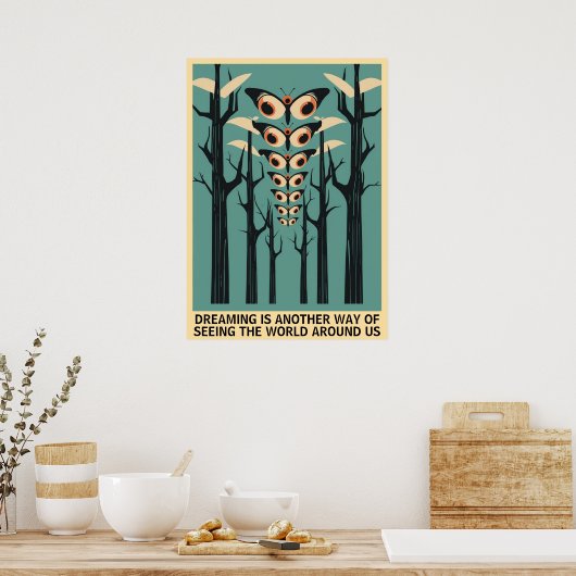 Poster Papillon oculaire en forêt - Devis personnalisable (Cuisine)