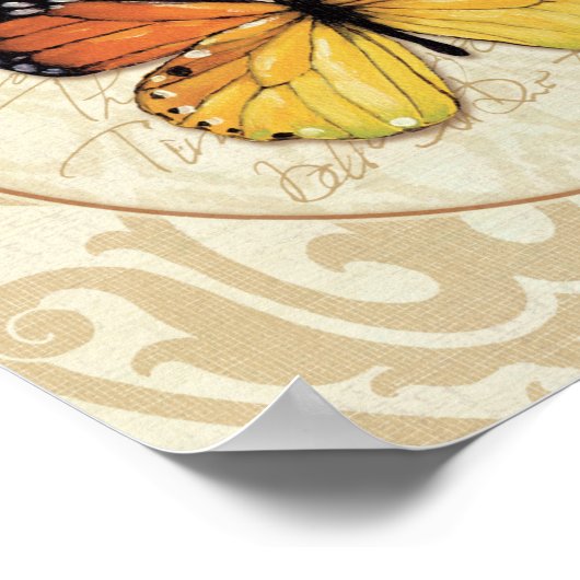 Poster Papillon orange vintage (Coin)