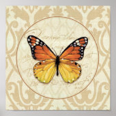 Poster Papillon orange vintage (Devant)