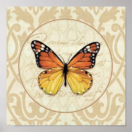 Poster Papillon orange vintage (Devant)