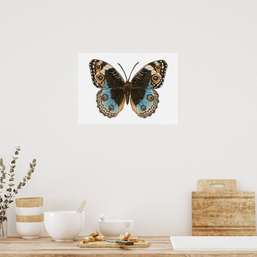 Poster Papillon Pansy Bleu (Cuisine)