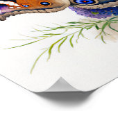 Poster Papillon Peacock Art Imprimer l'affiche (Coin)