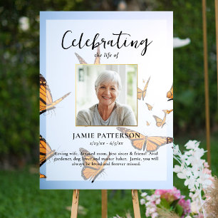 Poster Papillon, Photo de célébration de la vie, Funérail