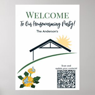 Poster Papillon Pissenlit Bienvenue à Notre Fête de Nouve