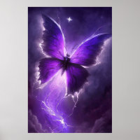 Papillon pourpre dans l'art mural éclair