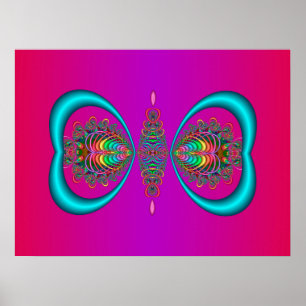 Poster Papillon psychédélique