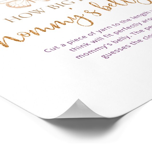 Poster Papillon quelle taille est l'affiche de jeu ventre (Coin)