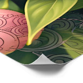 Poster Papillon Queue Bleue Art Botanique Floral (Coin)