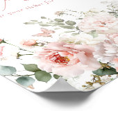 Poster Papillon rose Baby shower floral Déchets (Coin)