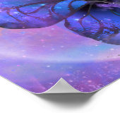 Poster papillon, Rose et lune (Coin)