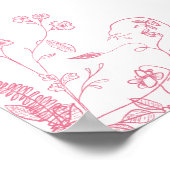 Poster Papillon rose or Quinceañera Accueil (Coin)