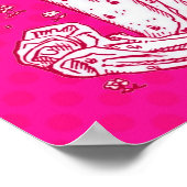 Poster Papillon rose pâle et brillant Imprimé (Coin)