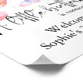 Poster Papillon rose pourpre Fille Tous les âges Annivers (Coin)