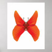Poster Papillon rouge orange avec votre nom (Devant)