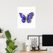 Poster Papillon saphir à fleurs (Bureau à domicile)