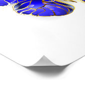 Poster Papillon saphir à fleurs (Coin)