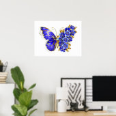 Poster Papillon saphir à fleurs (Bureau à domicile)
