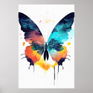 Poster Papillon Sauvage Nature Animal Couleur Art Peintur
